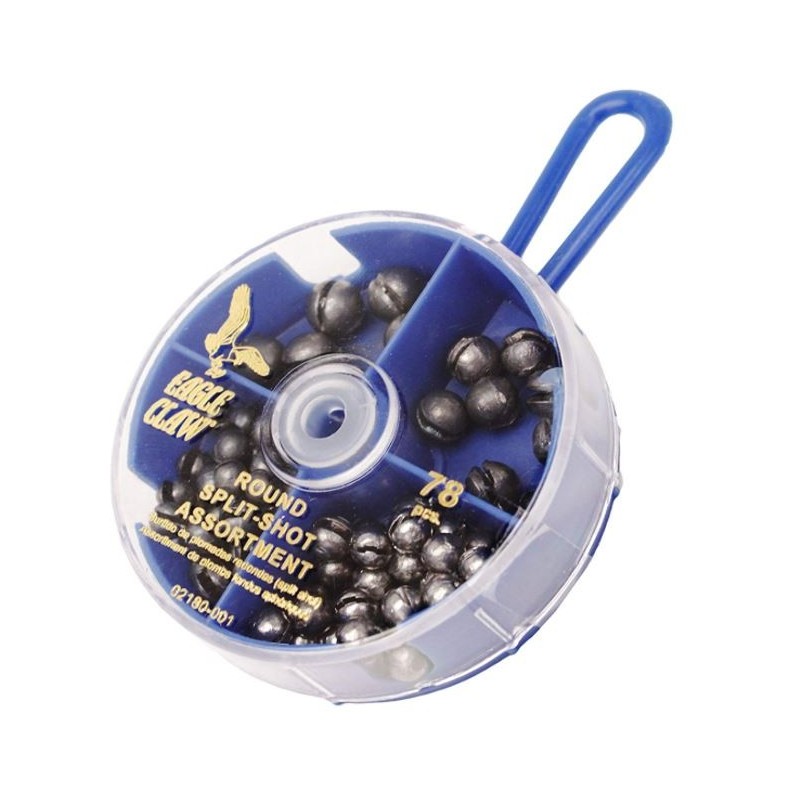 Surtido Plomadas de pellizco Eagle Claw Round Split-Shot - PAQx78